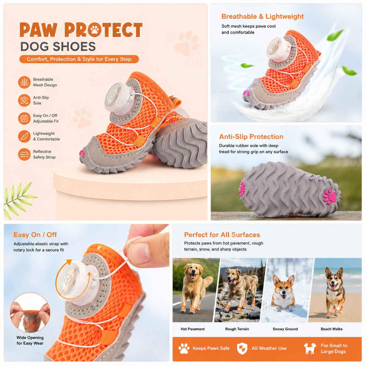 Cozy-Comfy Dog Shoes (Pack of 4Pcs)